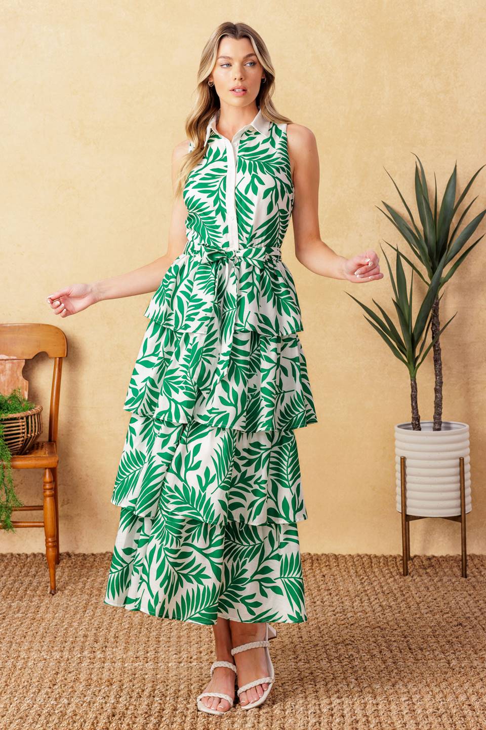 PARK AVENUE WOVEN WOVEN MIDI DRESS Flying Tomato